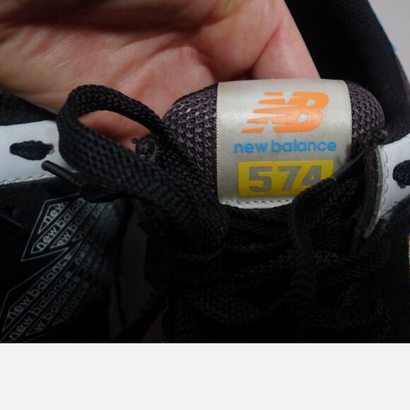 New Balance 574 Legacy Sneaker - Black/Blue/Orange 10.5 - Picture 9 of 9